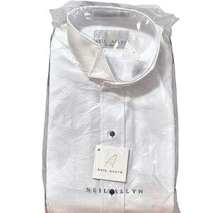 Neil Allyn Men's White Tuxedo Shirt Size 34/35 With Neck Size M(17.0)